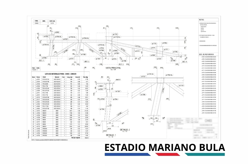 Proyecto Estadio Mariano Bula – Diseño y Detalle Estructural en Panamá