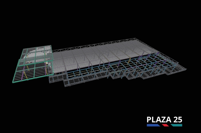 Proyecto Plaza 25 – Complejo Comercial con Estructura Metálica y Concreto Reforzado