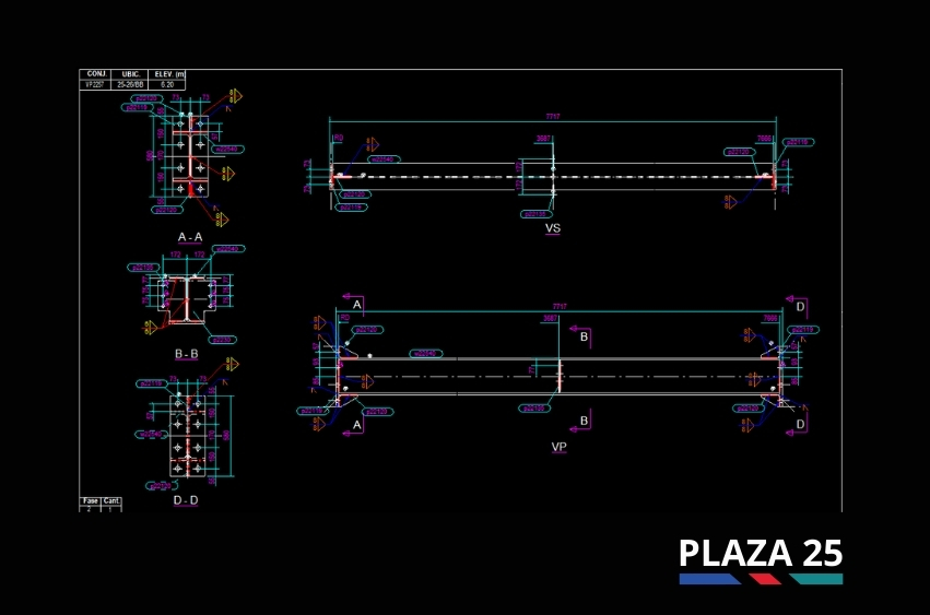 Proyecto Plaza 25 – Complejo Comercial con Estructura Metálica y Concreto Reforzado