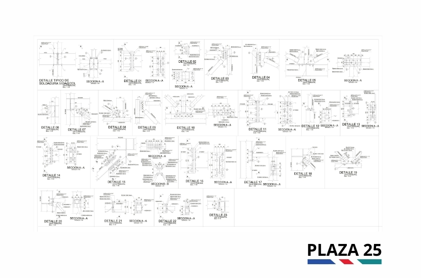 Proyecto Plaza 25 – Complejo Comercial con Estructura Metálica y Concreto Reforzado