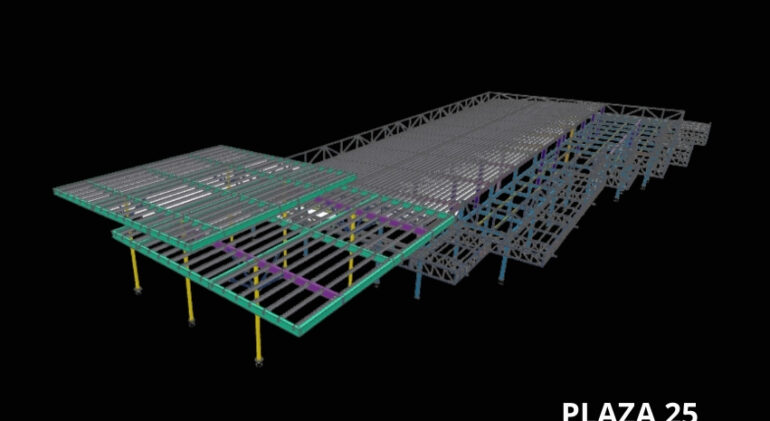 Proyecto Plaza 25 – Complejo Comercial con Estructura Metálica y Concreto Reforzado