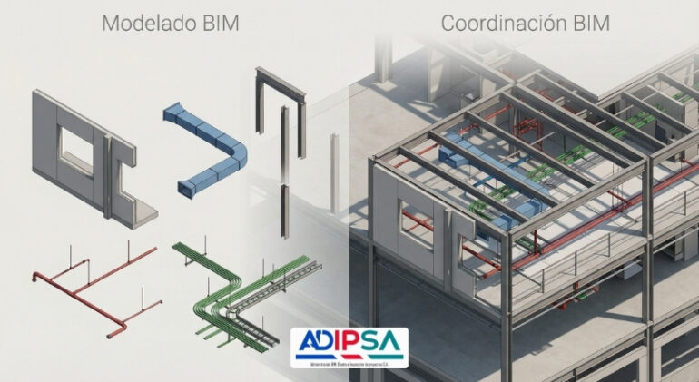 Modelado BIM vs coordinación BIM diferencias clave en proyectos